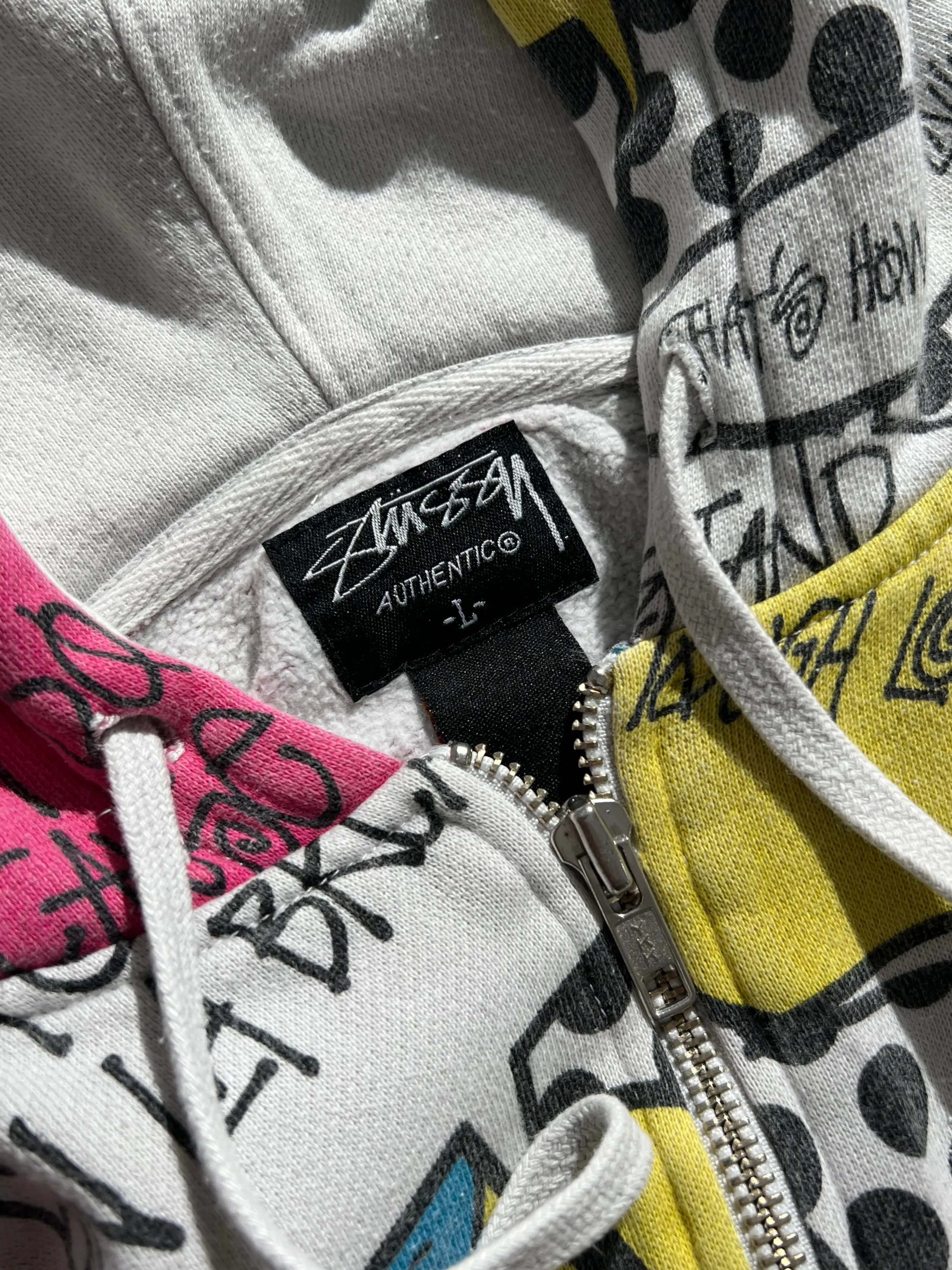 00's Stussy comic heavyweight zip up hoodie (M)