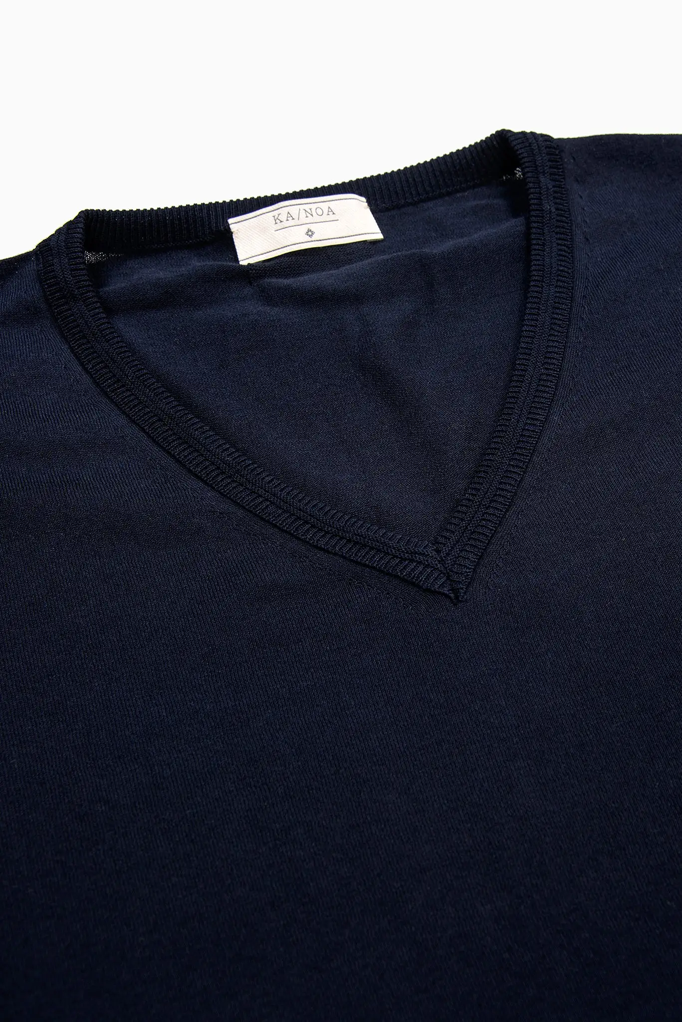 Andre V-neck jumper Compact Cotton (Dark Blue)