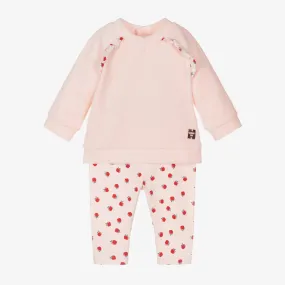 Baby Girls Pink Velour Leggings Set