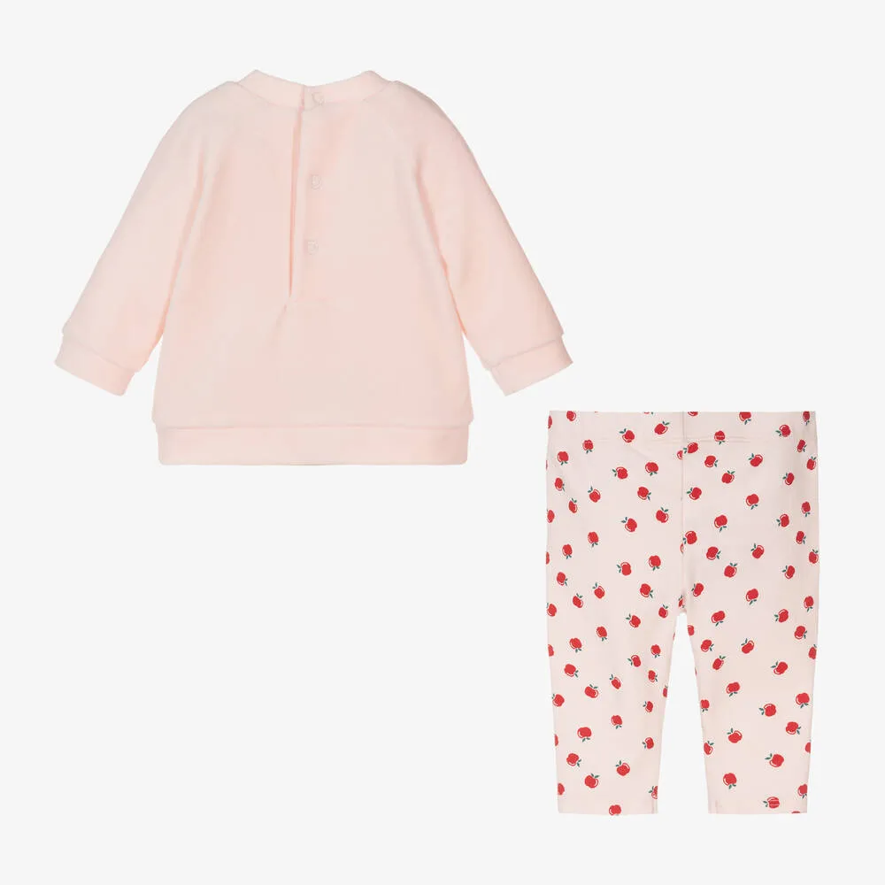 Baby Girls Pink Velour Leggings Set