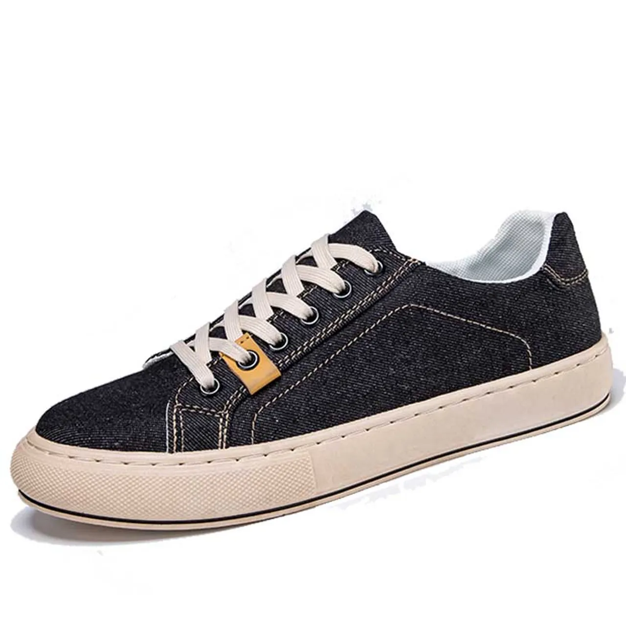 Black denim canvas casual shoe sneaker