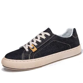 Black denim canvas casual shoe sneaker