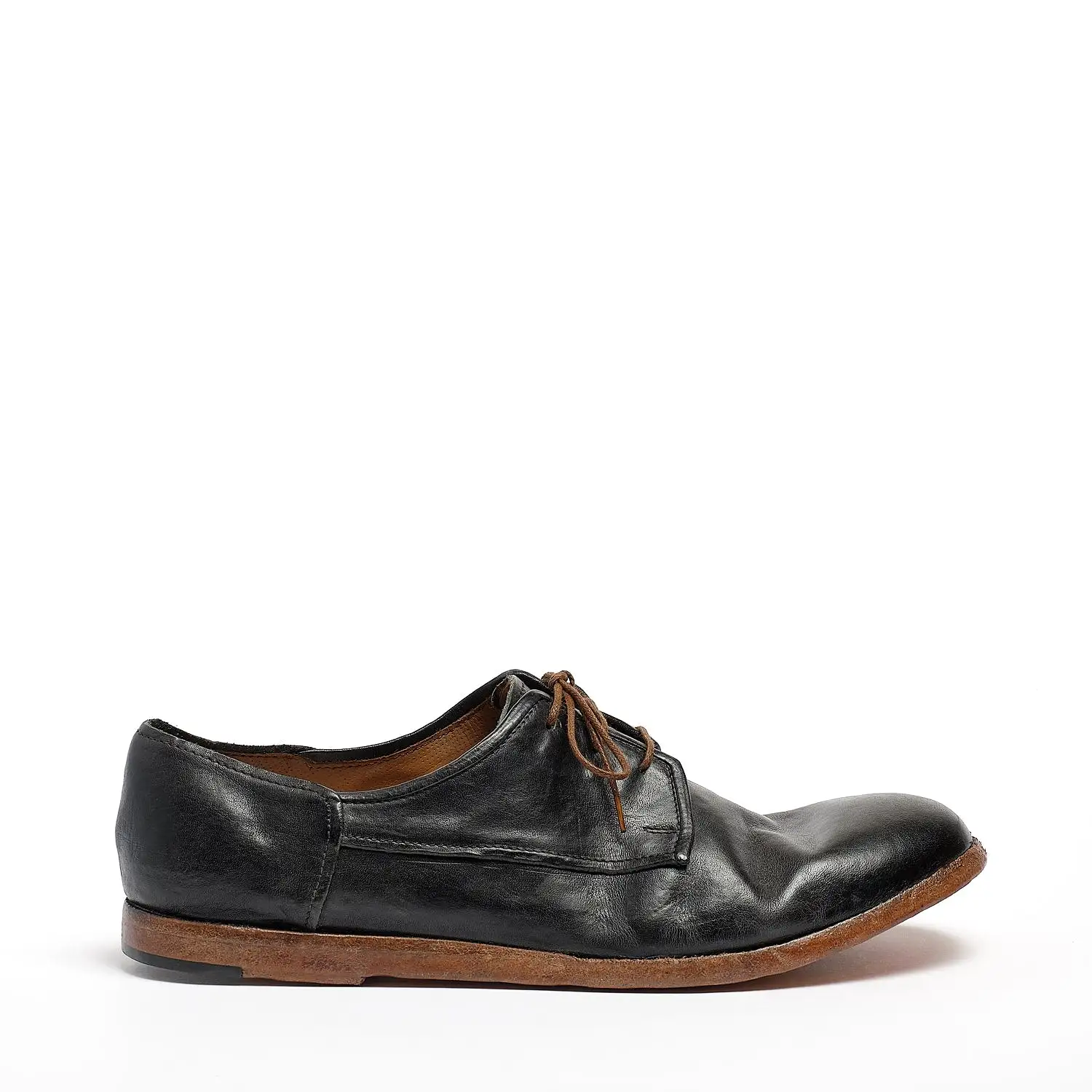 Boyd Laced Mid Shoes natural soft leather black