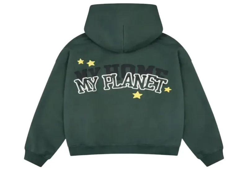 Broken Planet Market My Planet Zip Up Hoodie Emerald Green