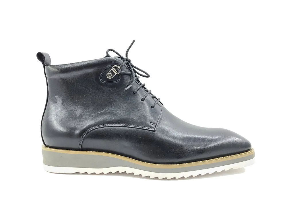 Burnished Calfskin Lace-Up Boot