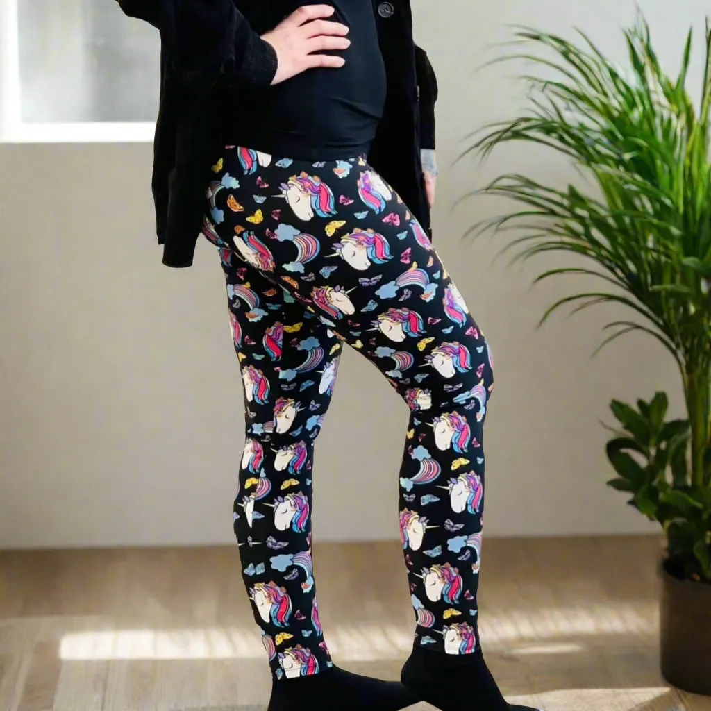 Butterfly Unicorn Print Soft Leggings