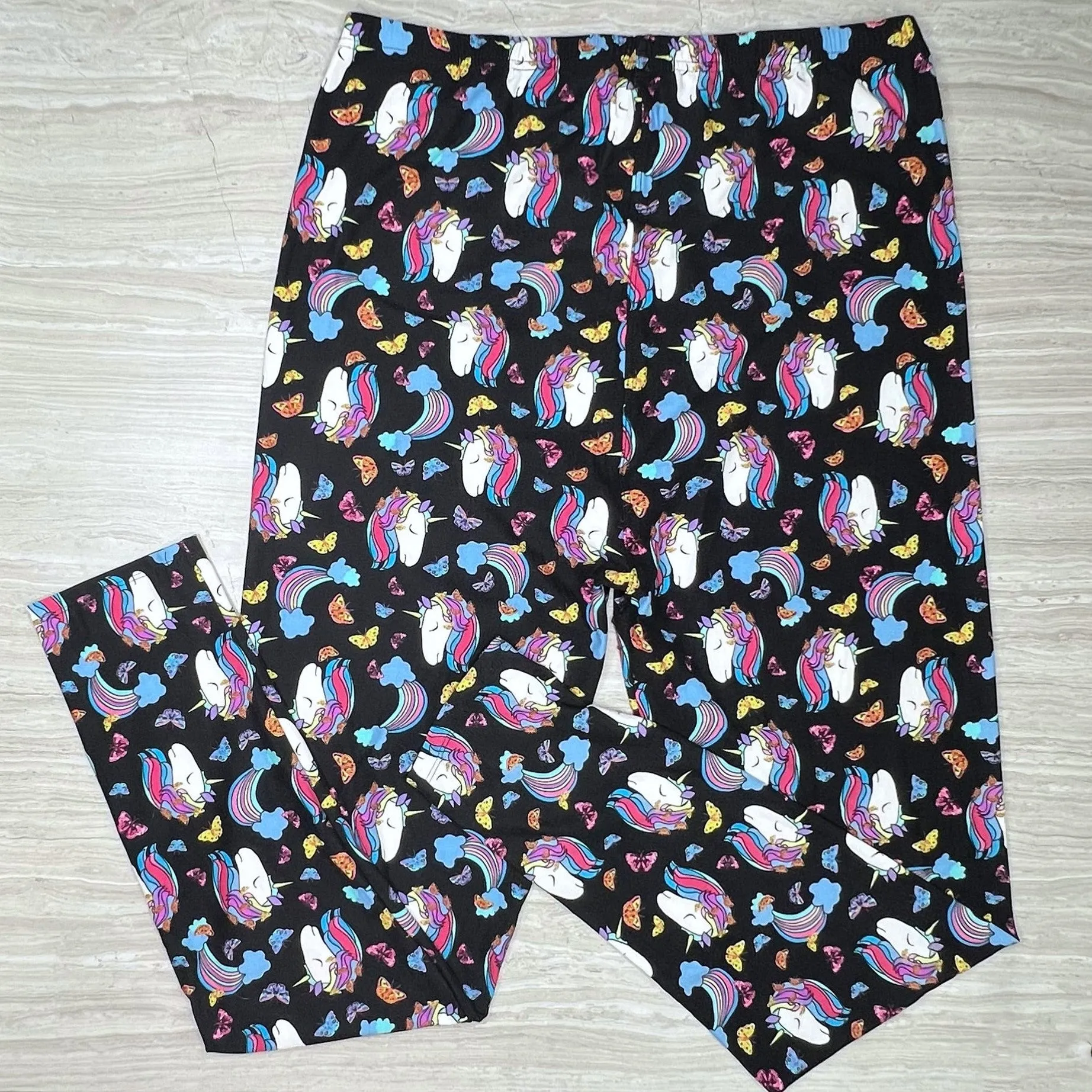 Butterfly Unicorn Print Soft Leggings