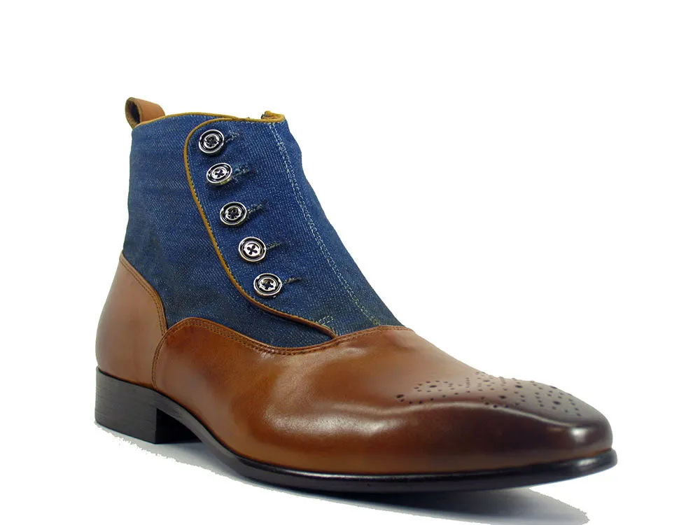 Calfskin Button Up Slip-On Boot