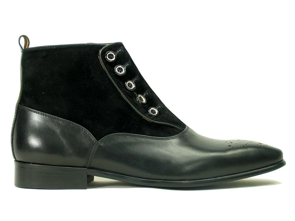 Calfskin Button Up Slip-On Boot