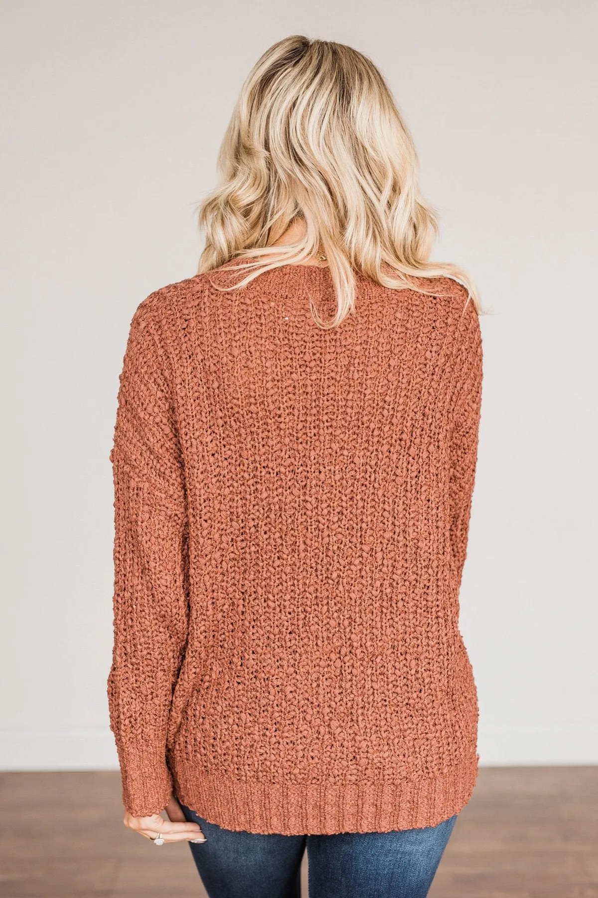 Can't Phase Me Knit Sweater- Marsala