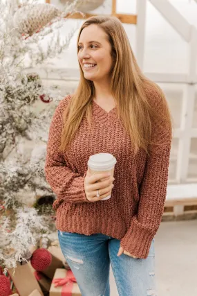 Can't Phase Me Knit Sweater- Marsala