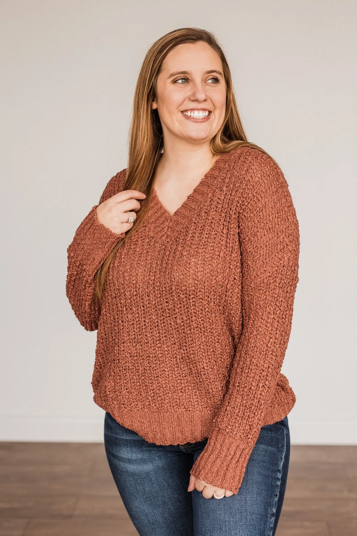 Can't Phase Me Knit Sweater- Marsala