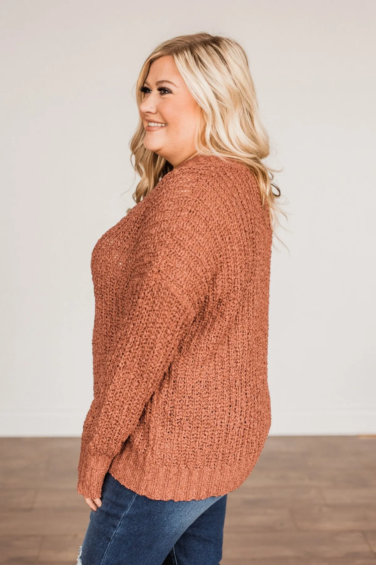 Can't Phase Me Knit Sweater- Marsala