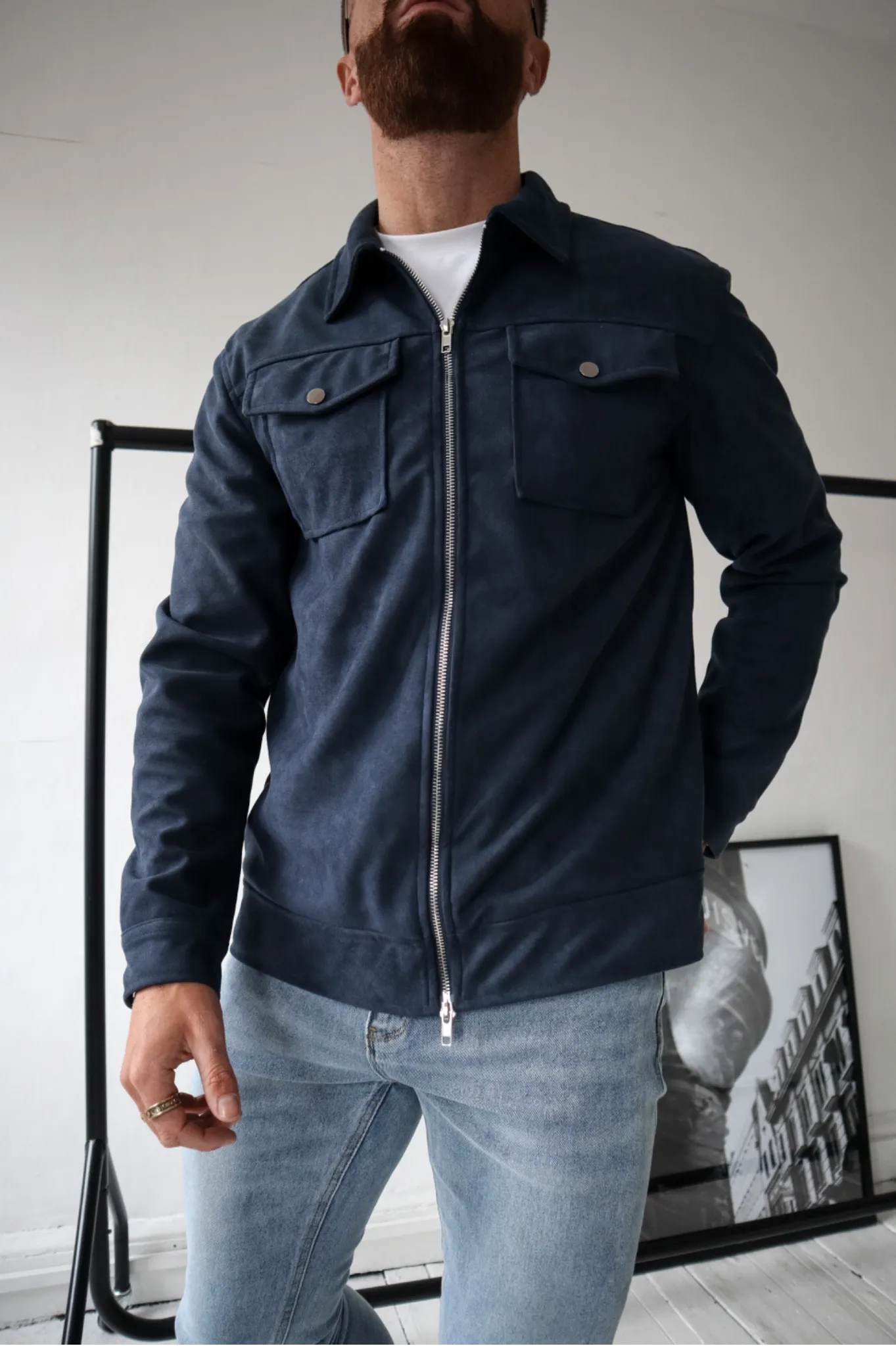 Capo SUEDE Jacket - Navy