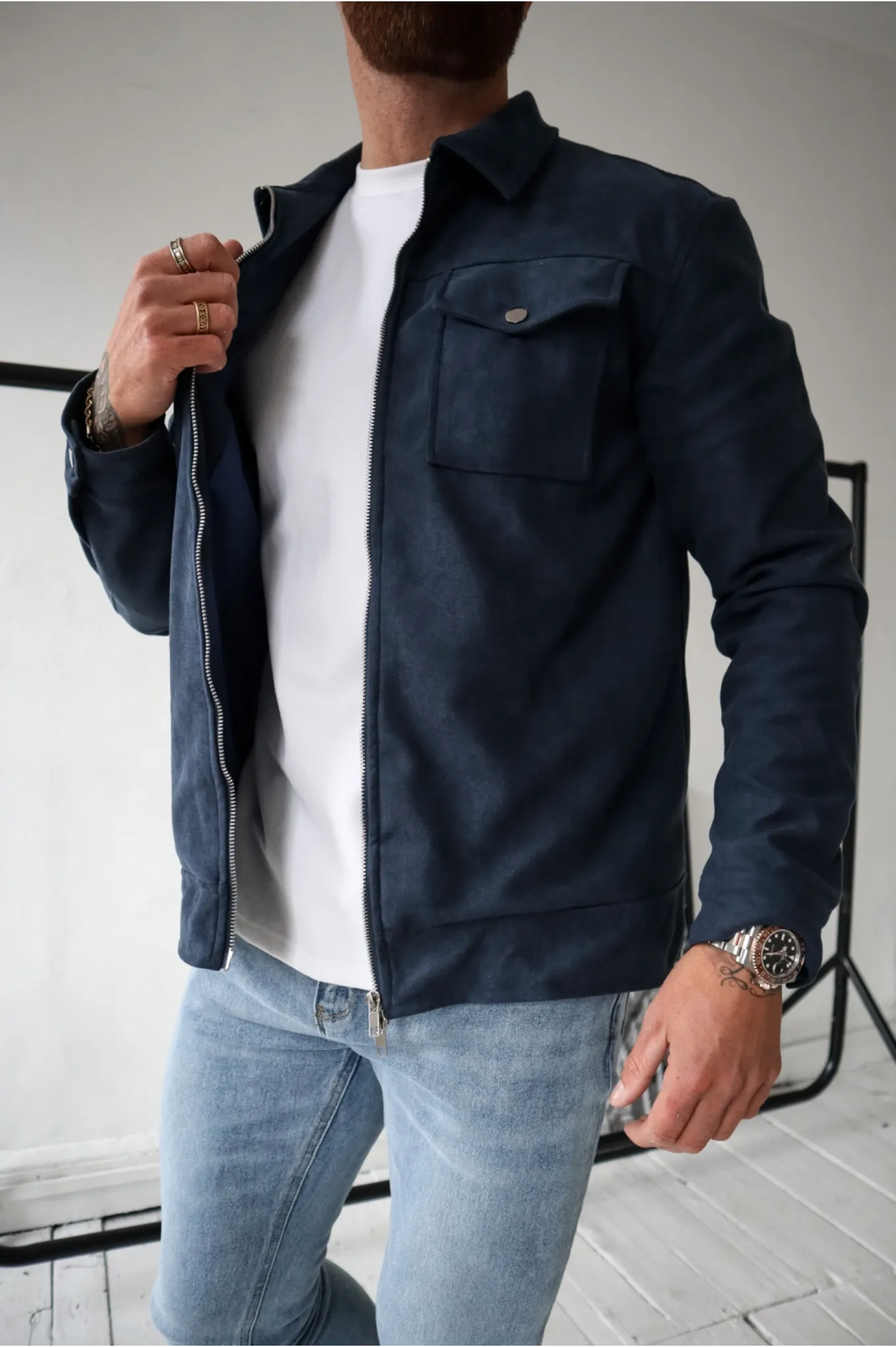 Capo SUEDE Jacket - Navy