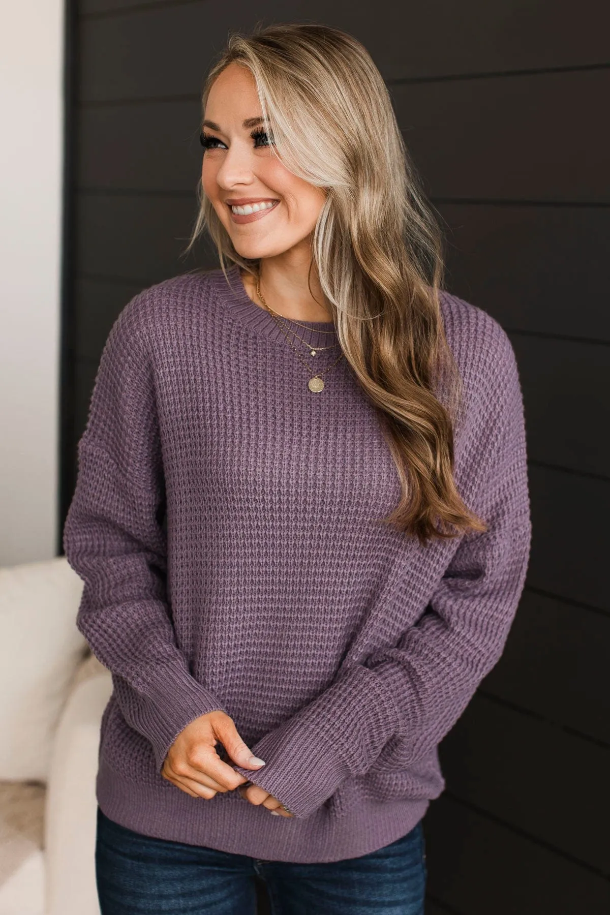 Captivating In Color Knit Sweater- Dusty Lavender