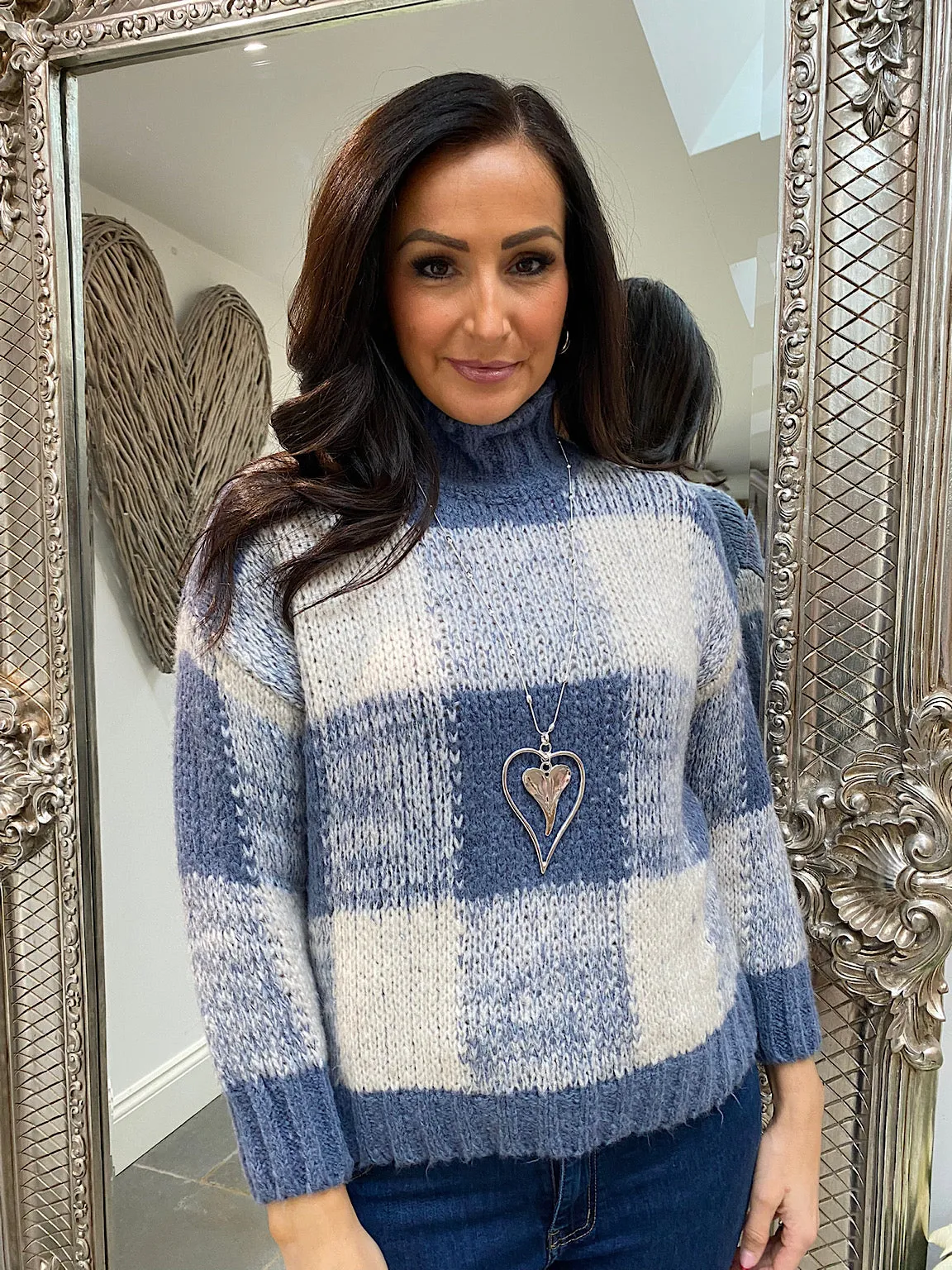 Checked Knitted Jumper Victoria