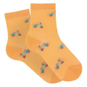 Condor Child Scooter Short Socks Peach Yellow