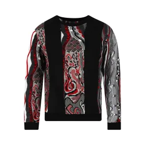 COOGI Sweater Pieced Fleece Crew-Red-Black