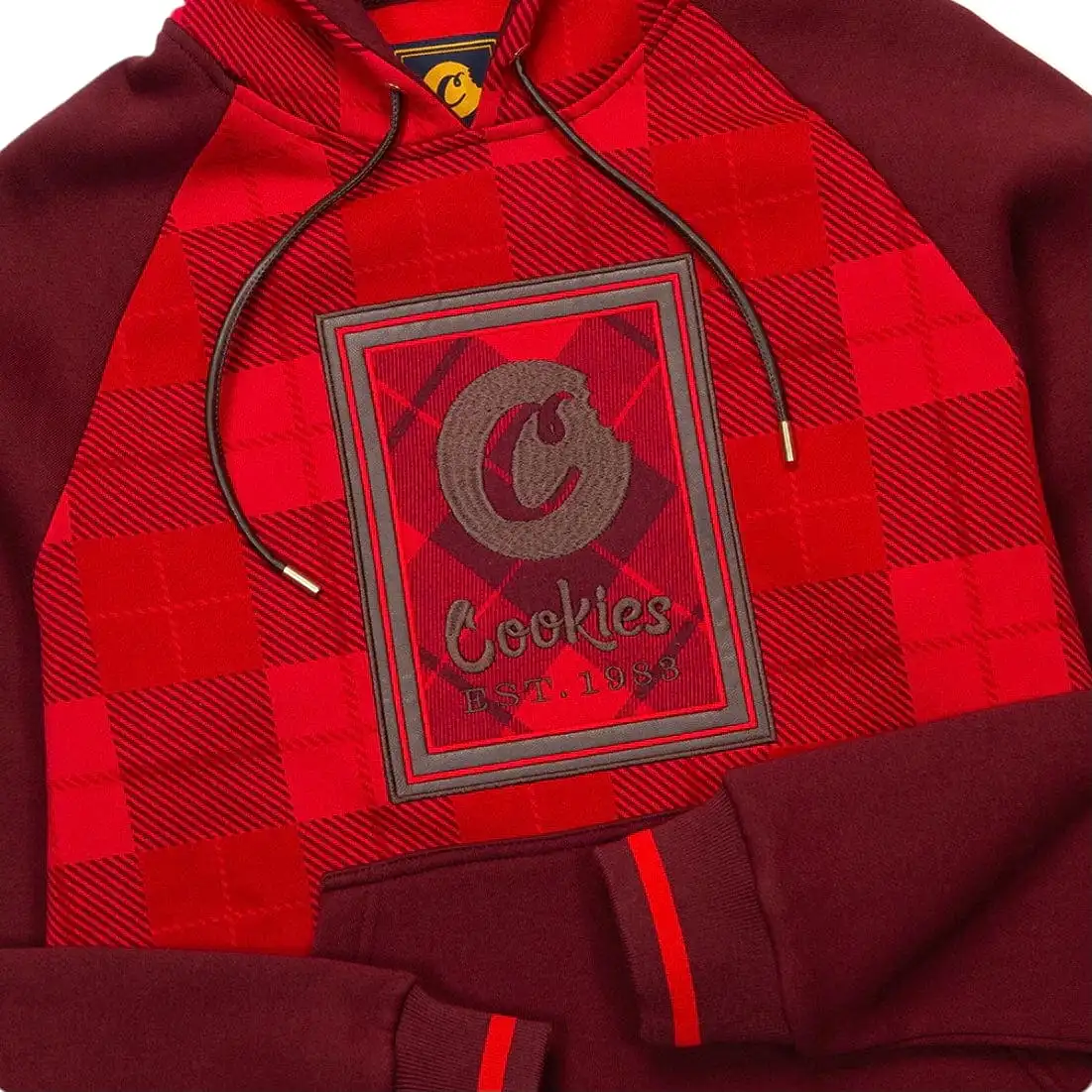 Cookies Park Ave Fleece Pullover Hoodie (Burgundy) CM233HFC12