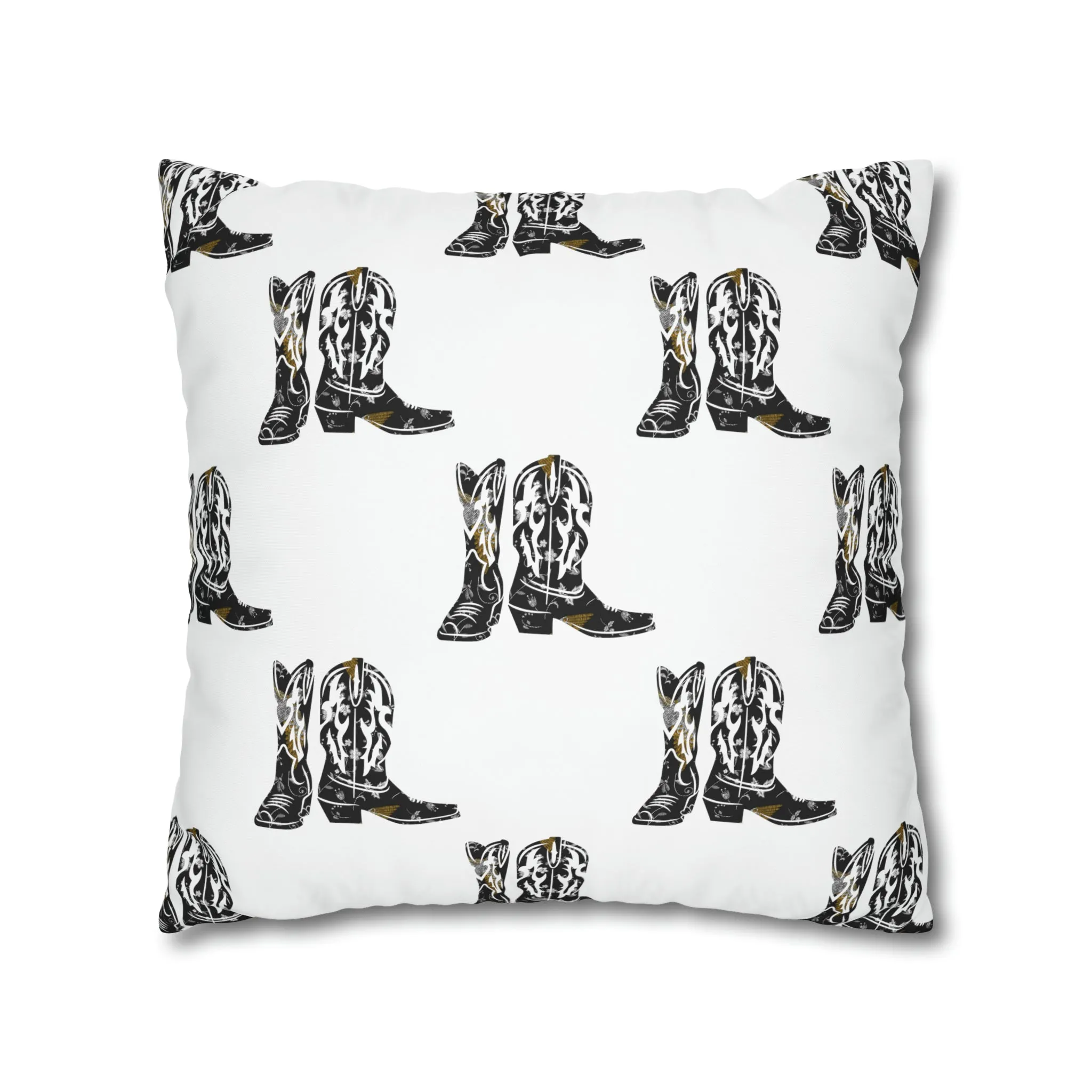 Cowboy Boots: White Pillowcase cover