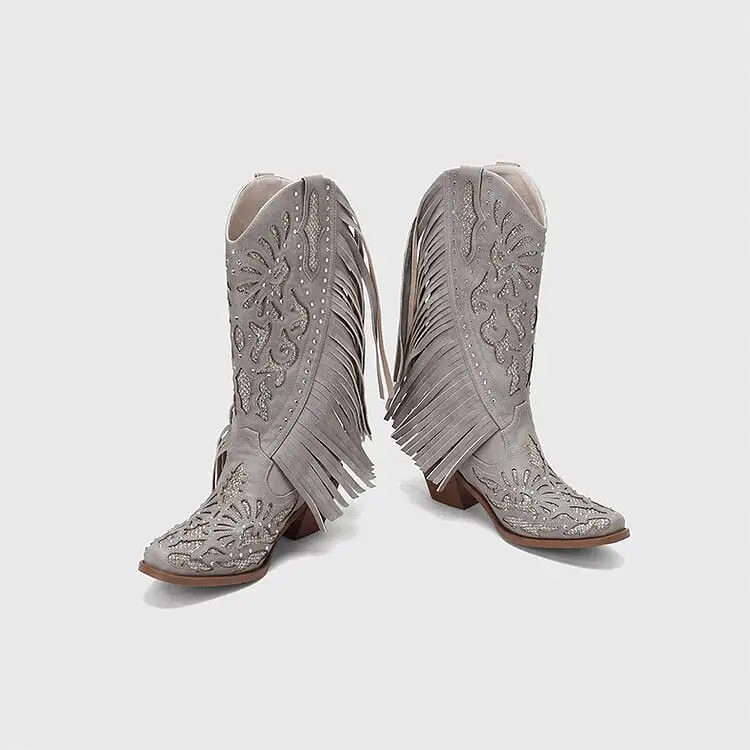 Cowgirls Cowboy Boots For Women Fringe Bling Western Boots Shoes