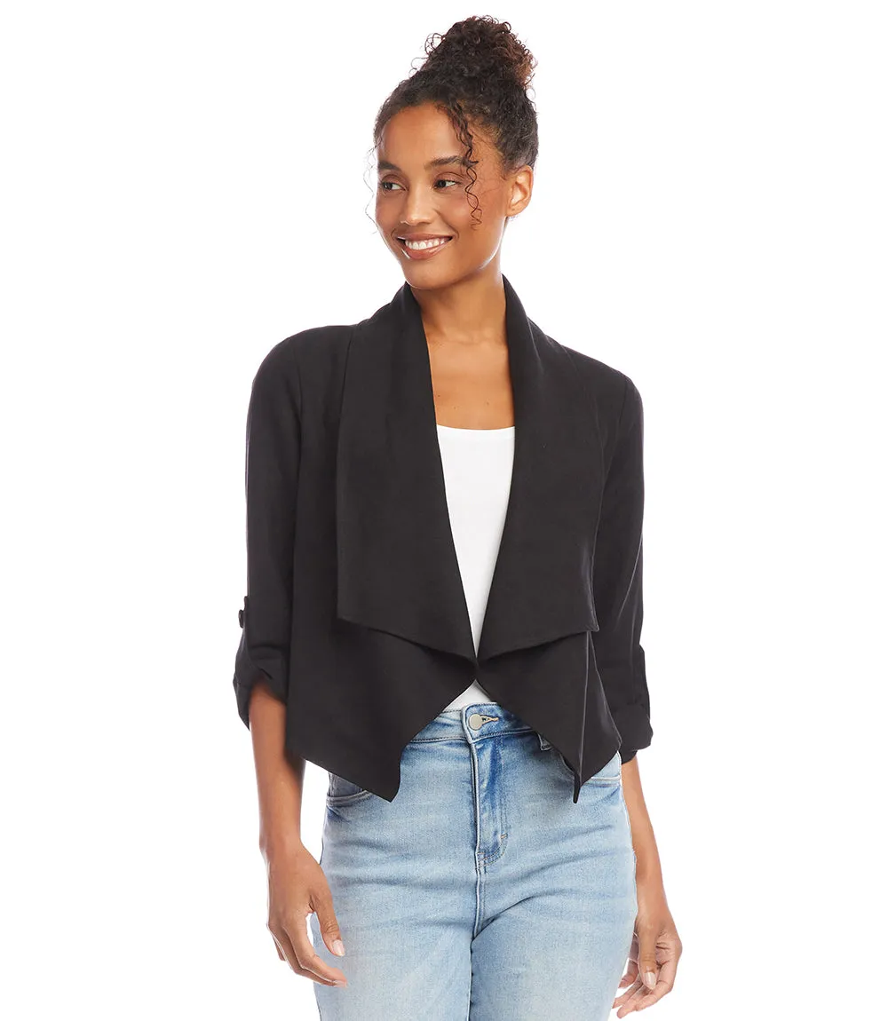 Drape Collar Cardigan Jacket