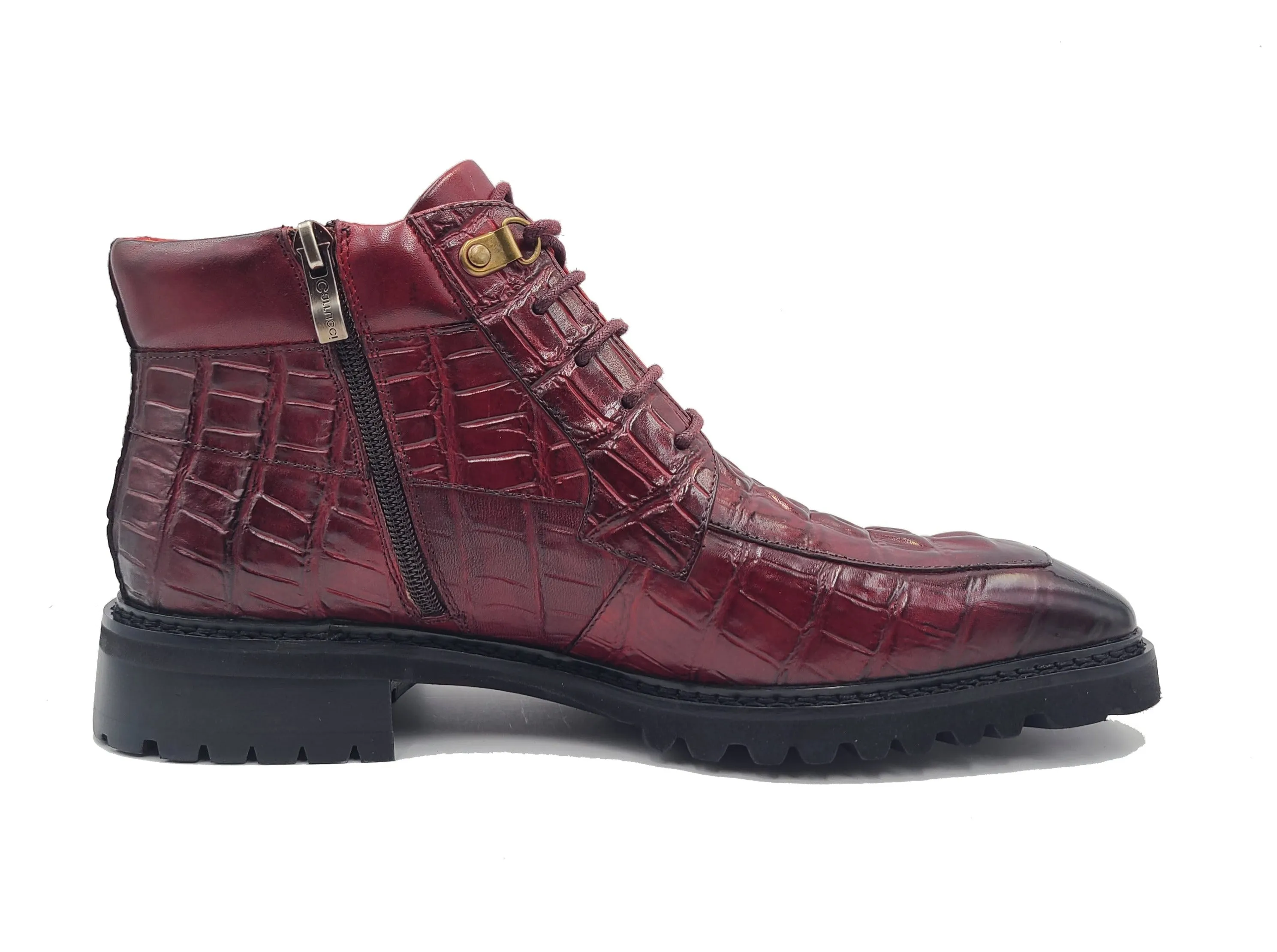 Embossed Alligator Brogue Boot