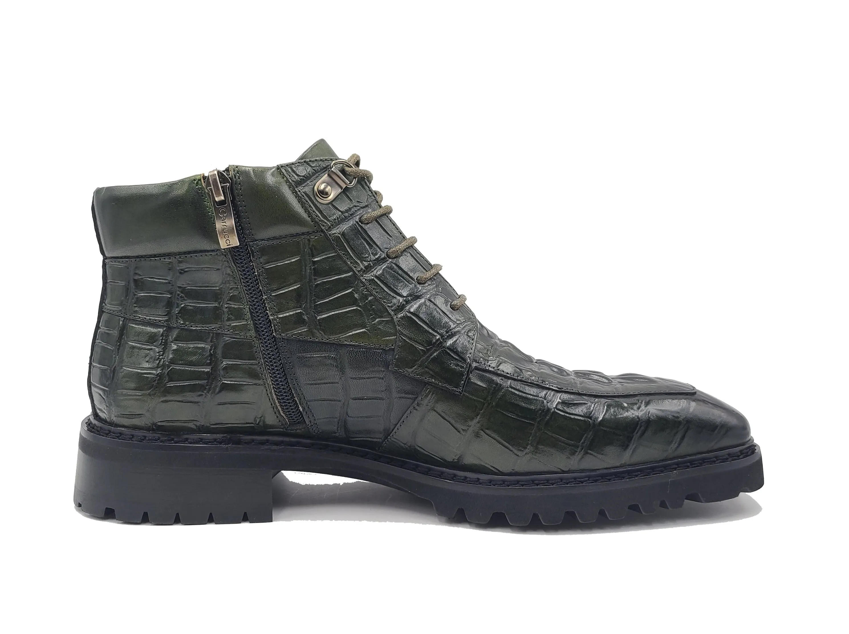 Embossed Alligator Brogue Boot