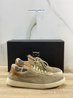 Ernesto Dolani Sneaker Uomo Suede Corteccia Fondo Lattice Naturale 45