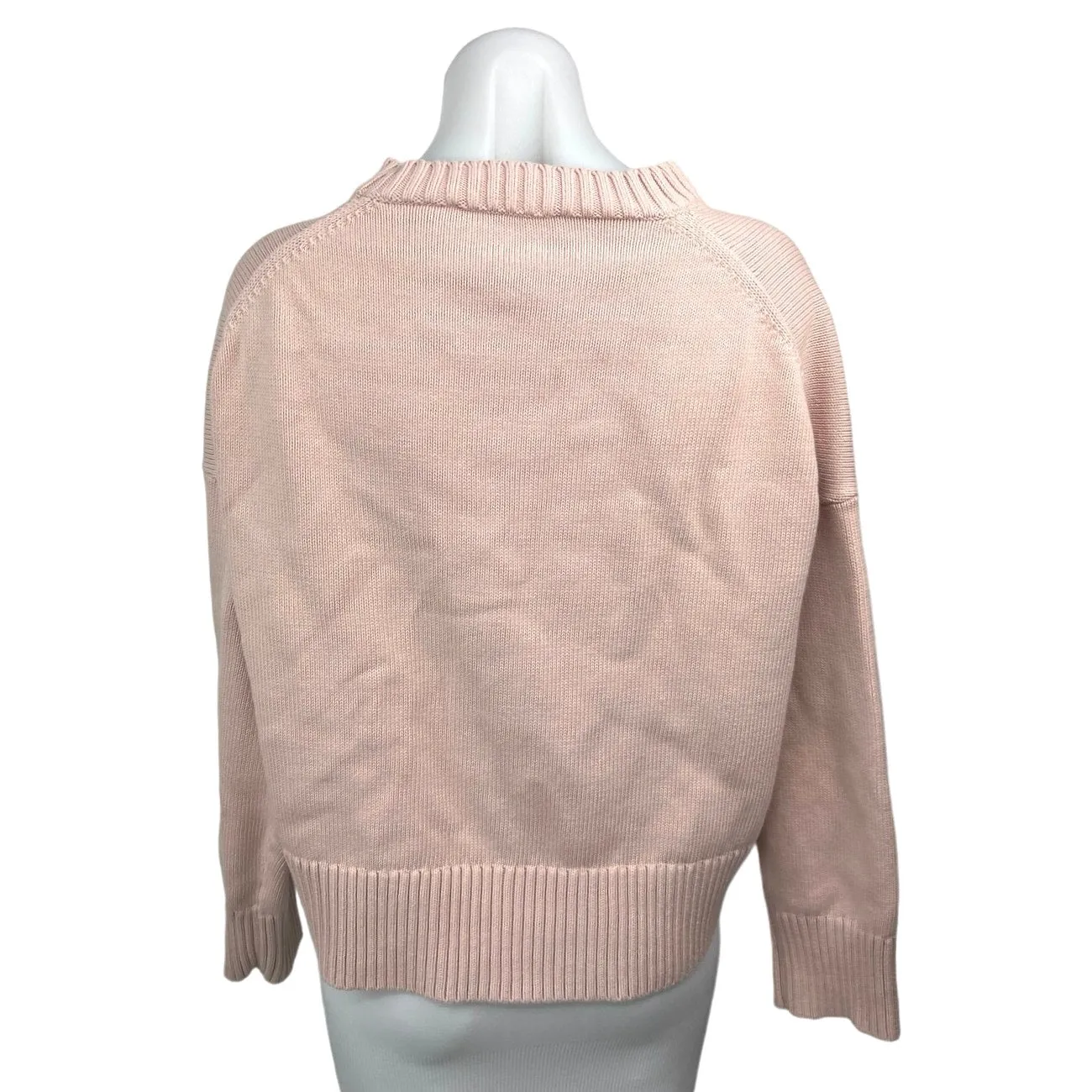 Everlane Pink The Soft Cotton Square Crew Long Sleeve Pullover Sweater Top Sz M