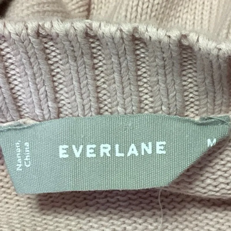 Everlane Pink The Soft Cotton Square Crew Long Sleeve Pullover Sweater Top Sz M