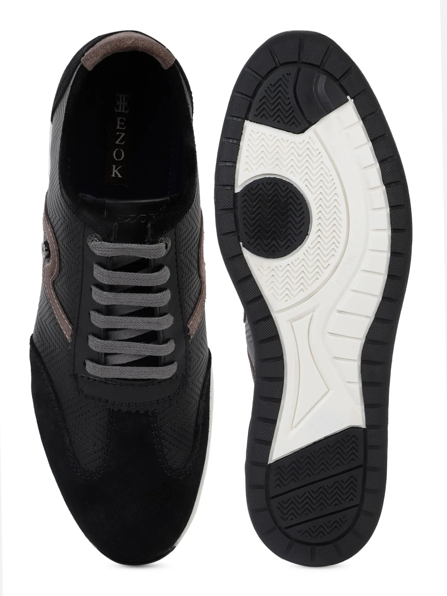 Ezok Men Black Sneaker Casual Shoes