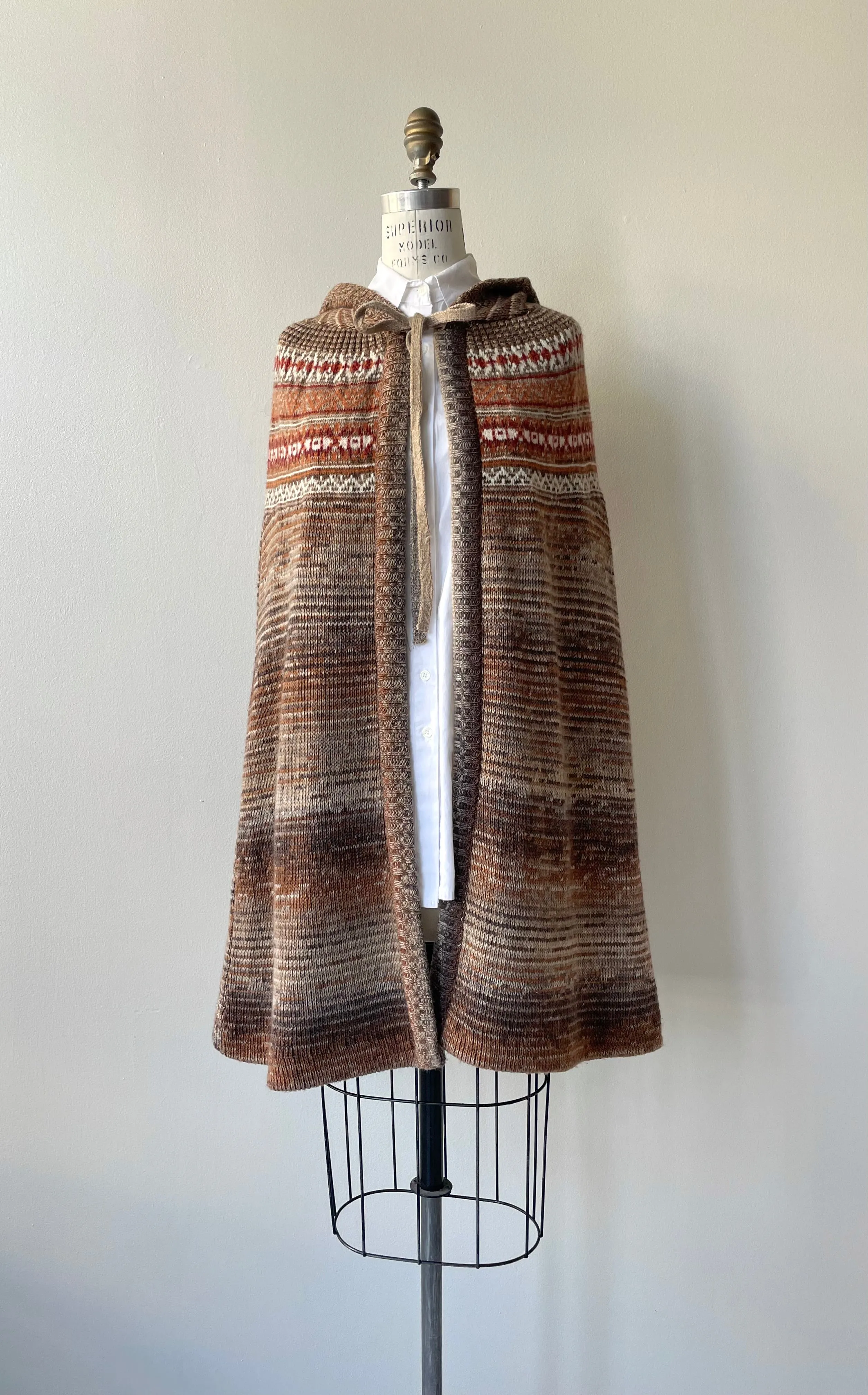 Fair Isle Knit Cape