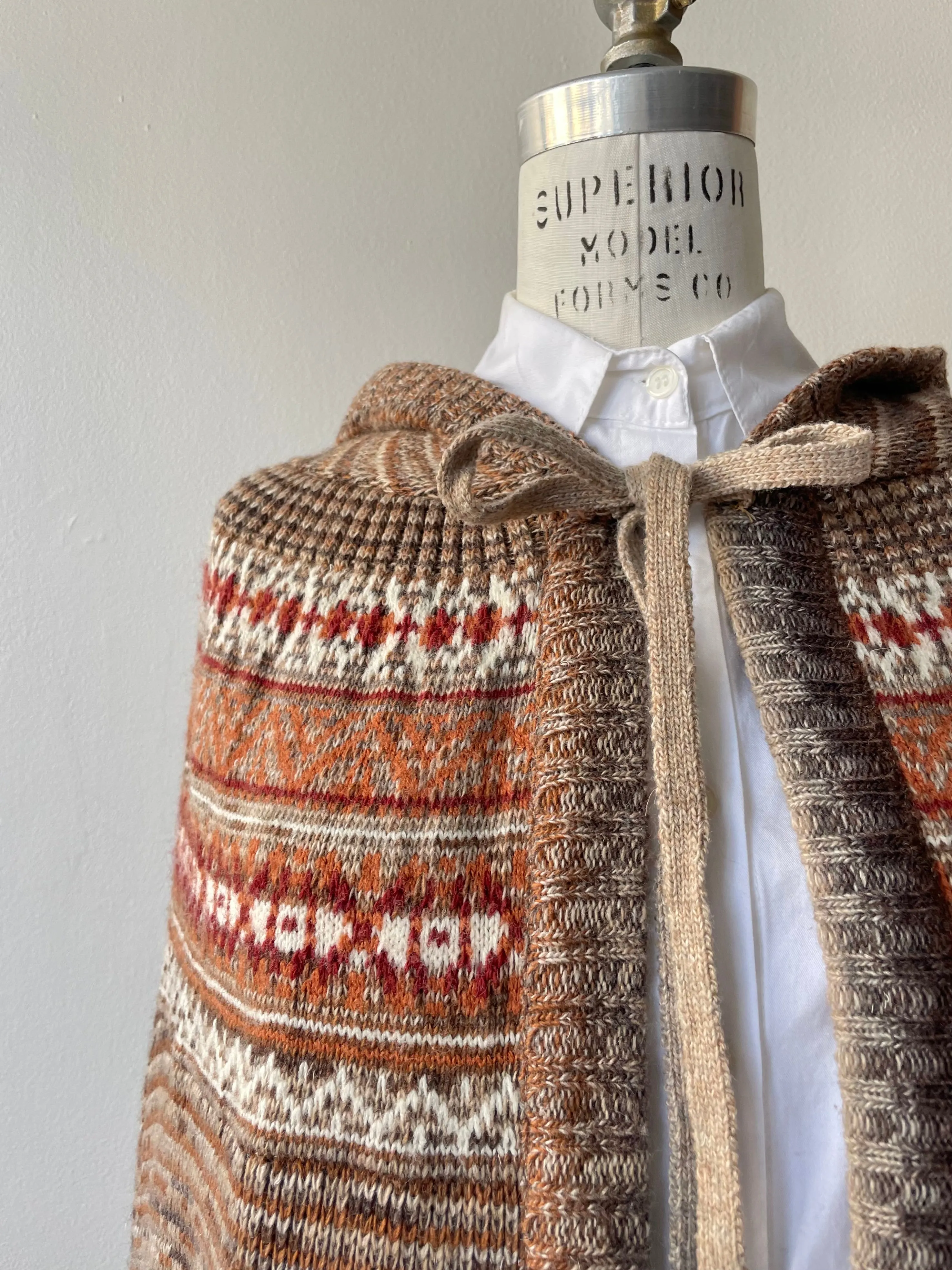 Fair Isle Knit Cape