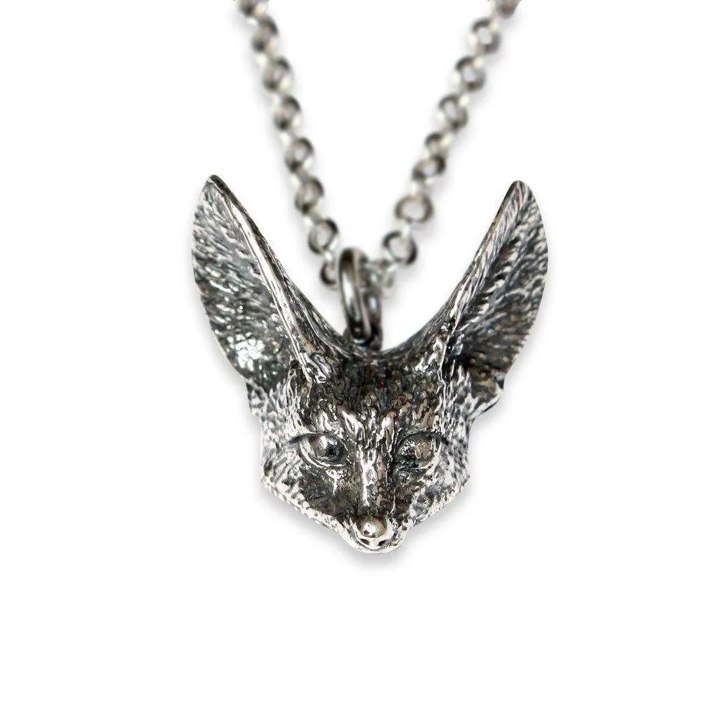 Fennec Fox Head Pendant Necklace