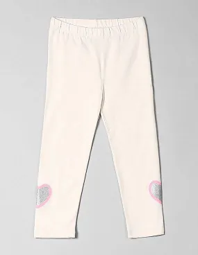 GAP Girls White Heart Graphic Leggings