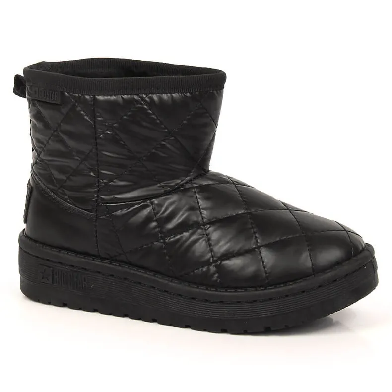 Girls' black quilted, quilted, black snow boots Big Star KK374242