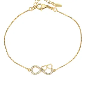 Gold Hearts and Infinity Symbol Bracelet