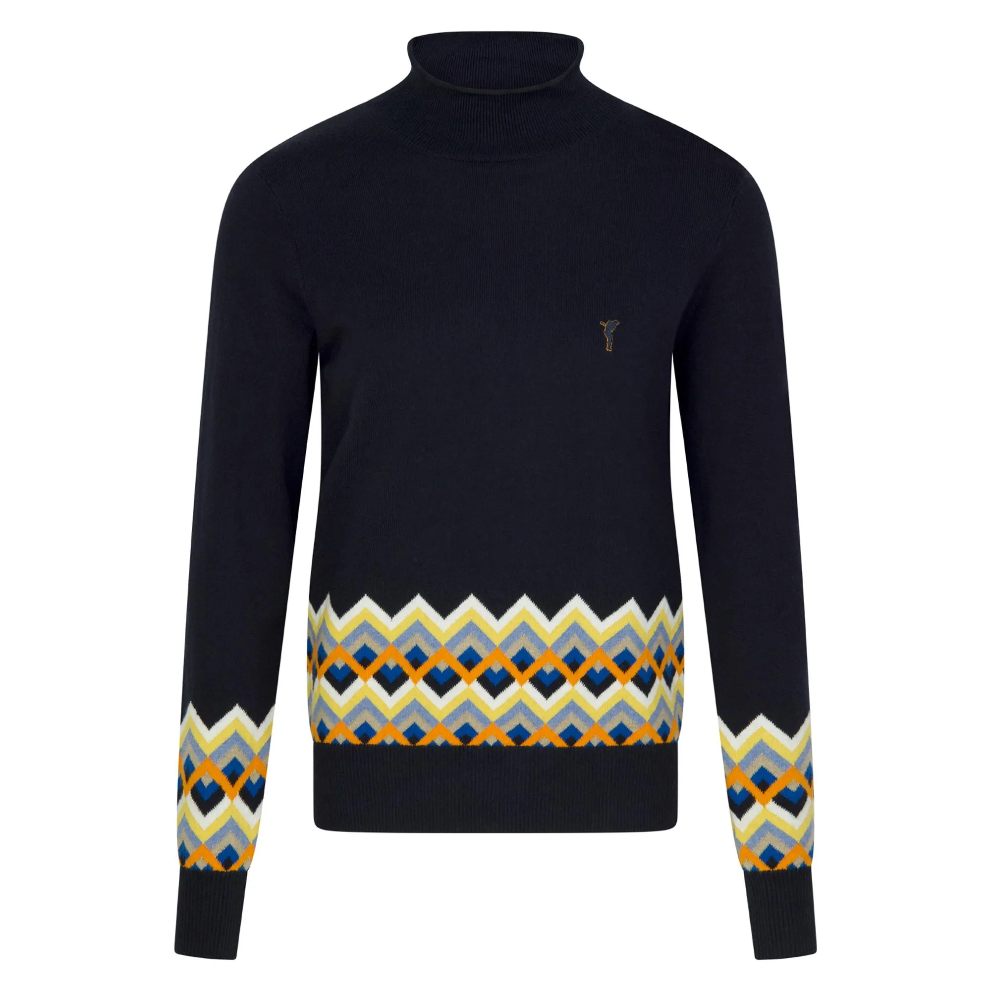 Golfino Flighted By Style Turtle Neck Ladies Knitted Golf Sweater Navy