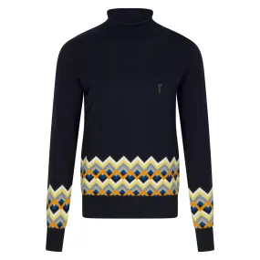 Golfino Flighted By Style Turtle Neck Ladies Knitted Golf Sweater Navy