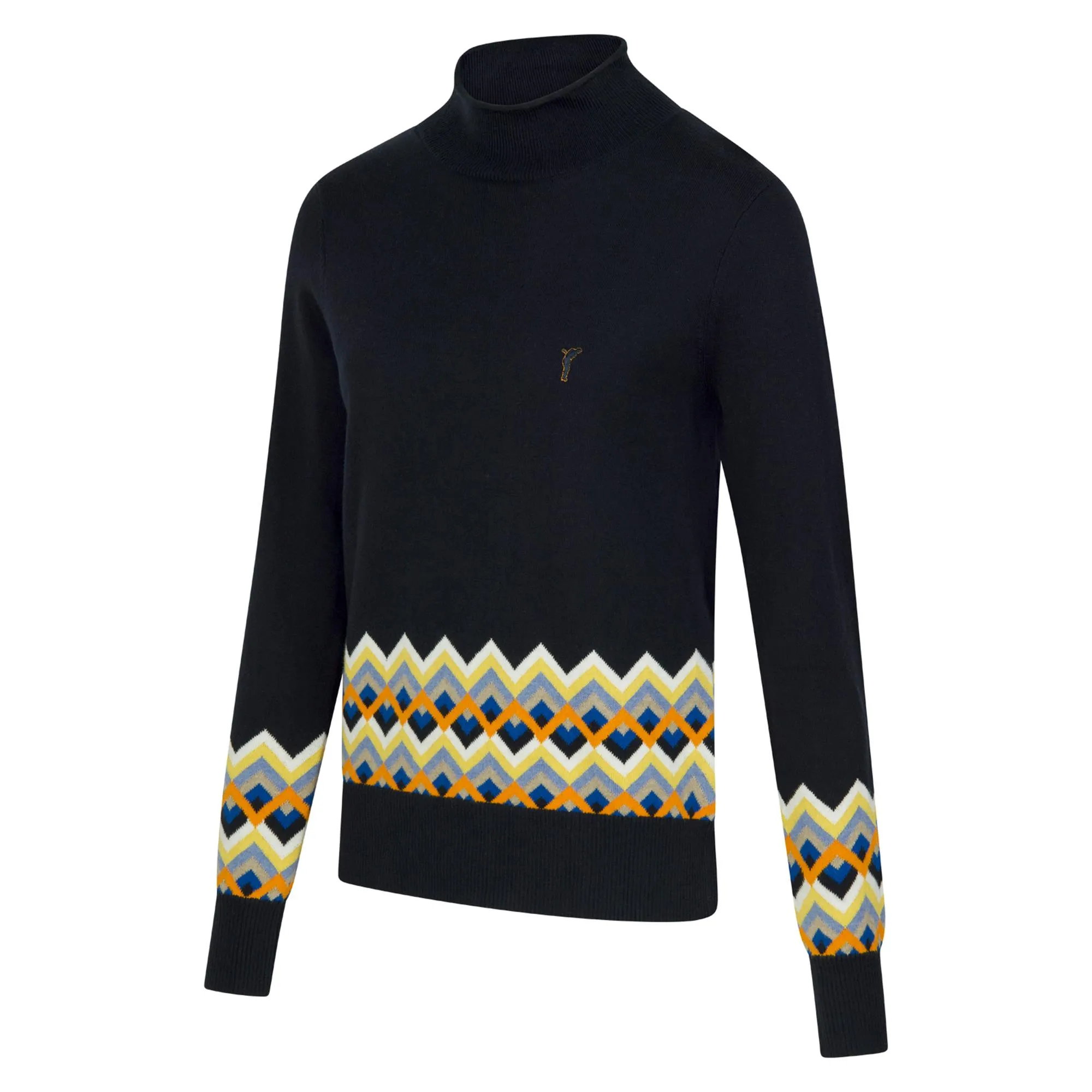 Golfino Flighted By Style Turtle Neck Ladies Knitted Golf Sweater Navy