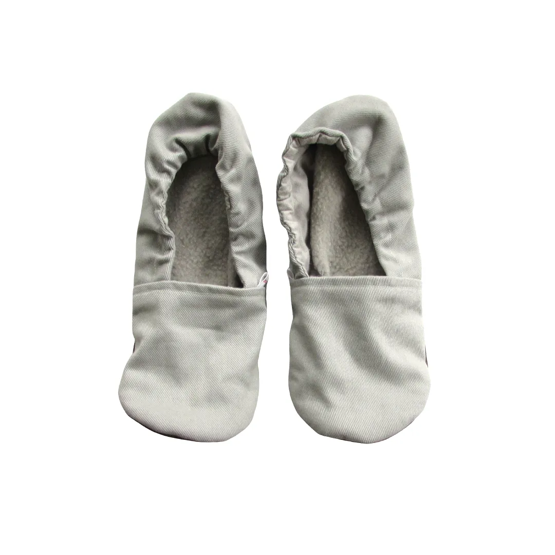 Grey Brushed Denim Women's Slippers