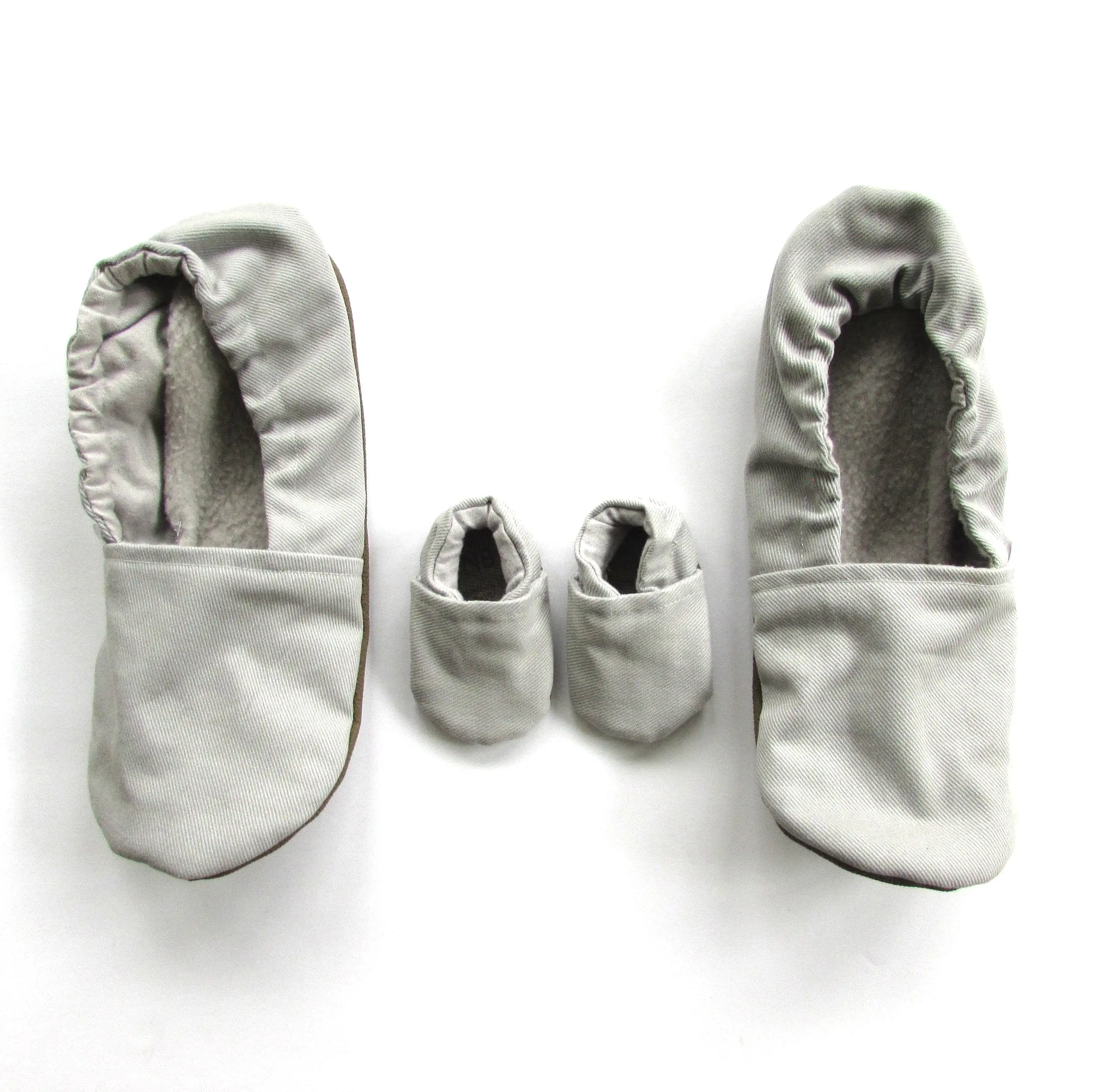 Grey Brushed Denim Women's Slippers