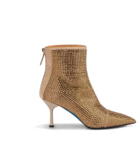 Hazelnut suede jewel ankle boots