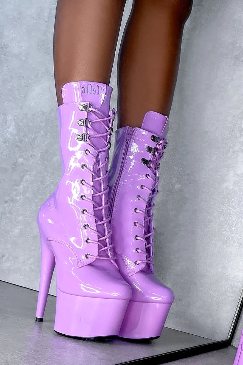 Hella Heels LipKit 7inch Boots - Grape