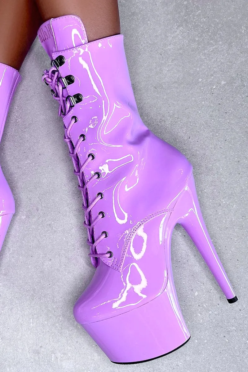 Hella Heels LipKit 7inch Boots - Grape