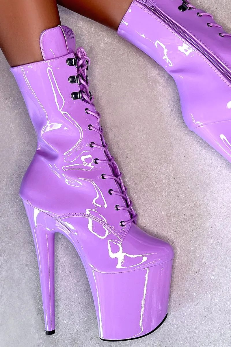 Hella Heels LipKit 8inch Boots- Grape