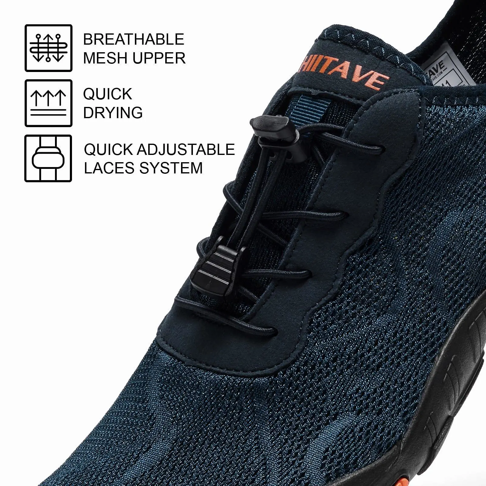 Hiitave Men's Barefoot Mesh Water Shoes