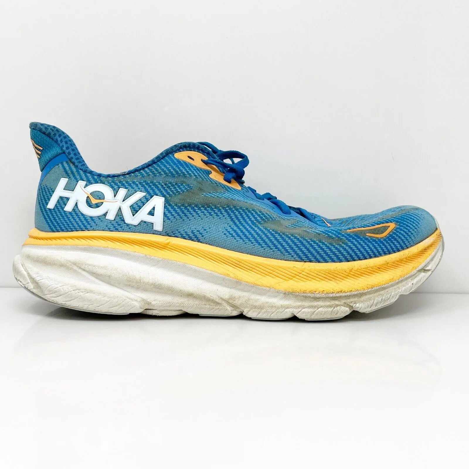 Hoka One One Mens Clifton 9 1127895 CSAA Blue Running Shoes Sneakers Size 8.5 D